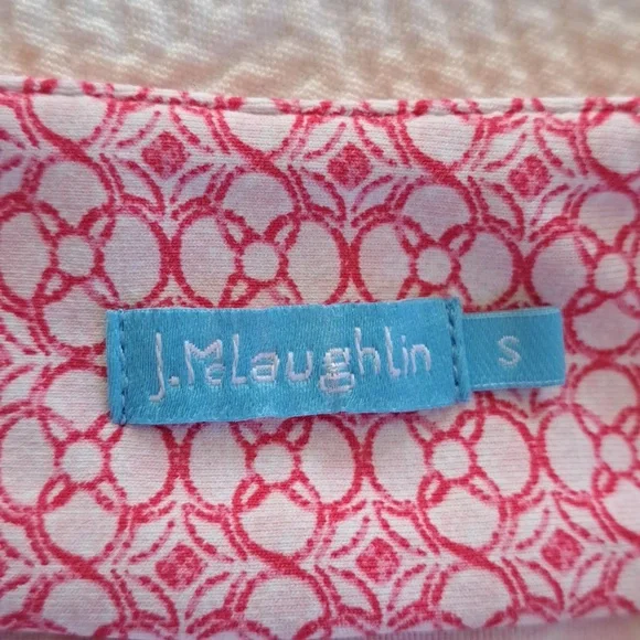 NWOT J.McLaughlin Womens Performance Golf/Tennis/Casual Pink Print Polo Shirt SM - Picture 6 of 8